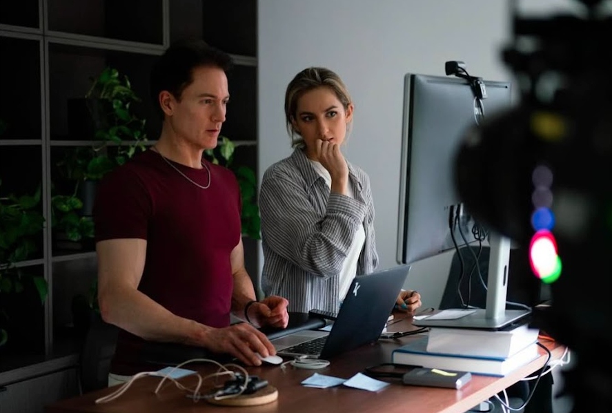 Kate Tolo and Bryan Johnson working together at Blueprint headquarters